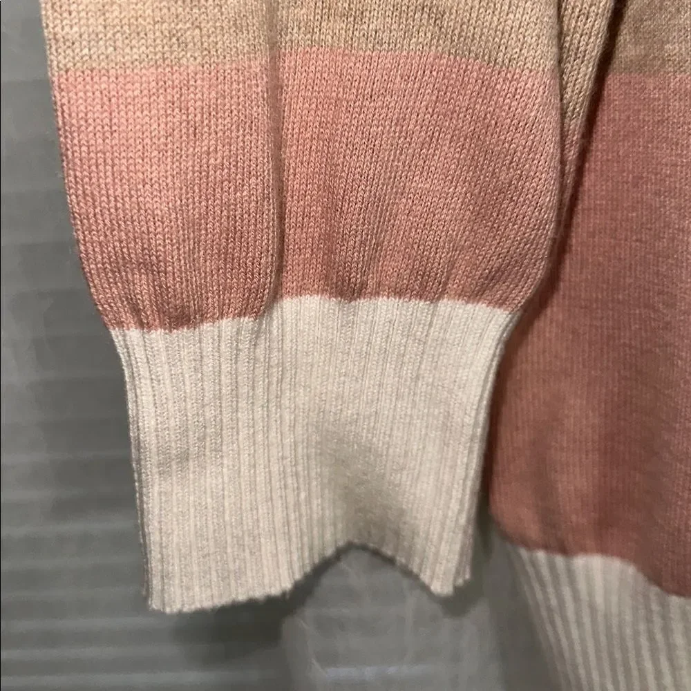 LOFT XL Crew Super Soft Lightweight Knit Cotton Blend Pullover Stripe Sweater
